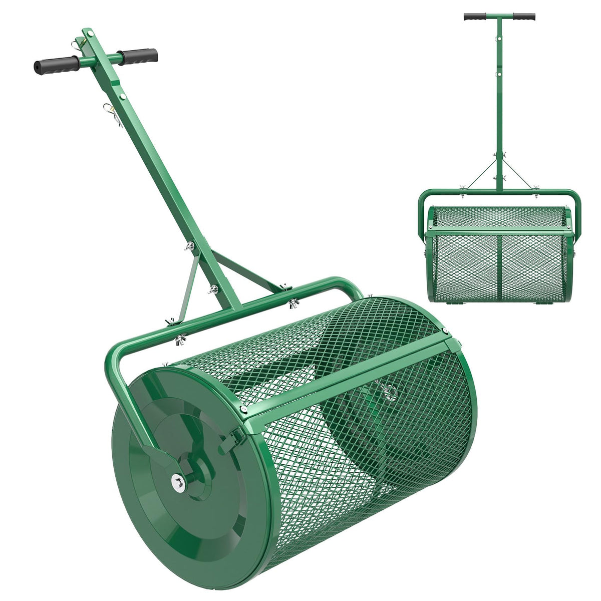 Seeutek compost spreader roller ensures even distribution on lawns