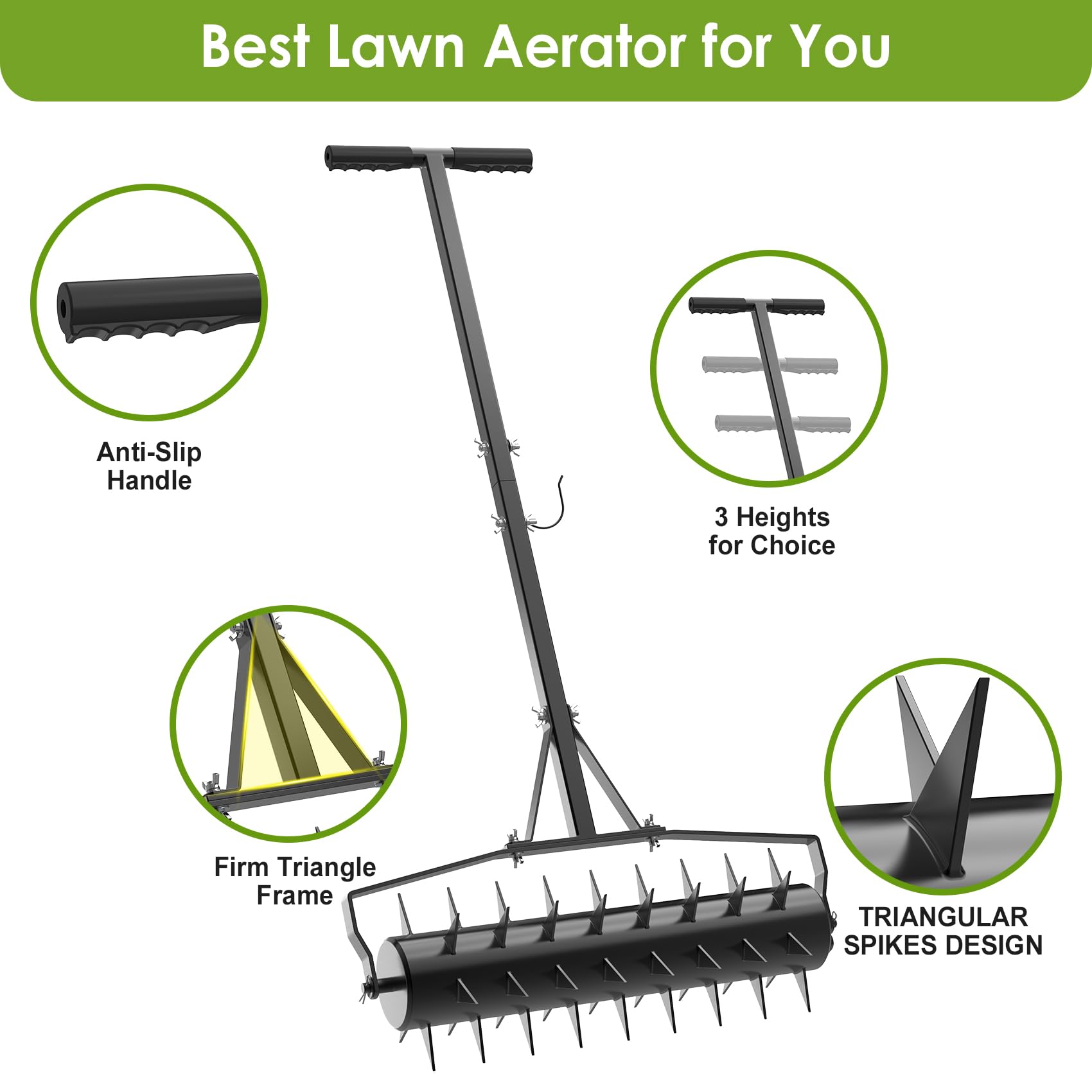 Seeutek upgraded 2-inch star spikes for deeper soil penetration