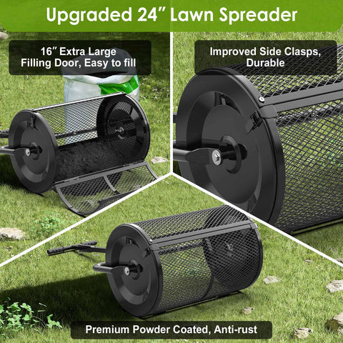 Seeutek wide coverage spreads peat moss and compost evenly on slopes