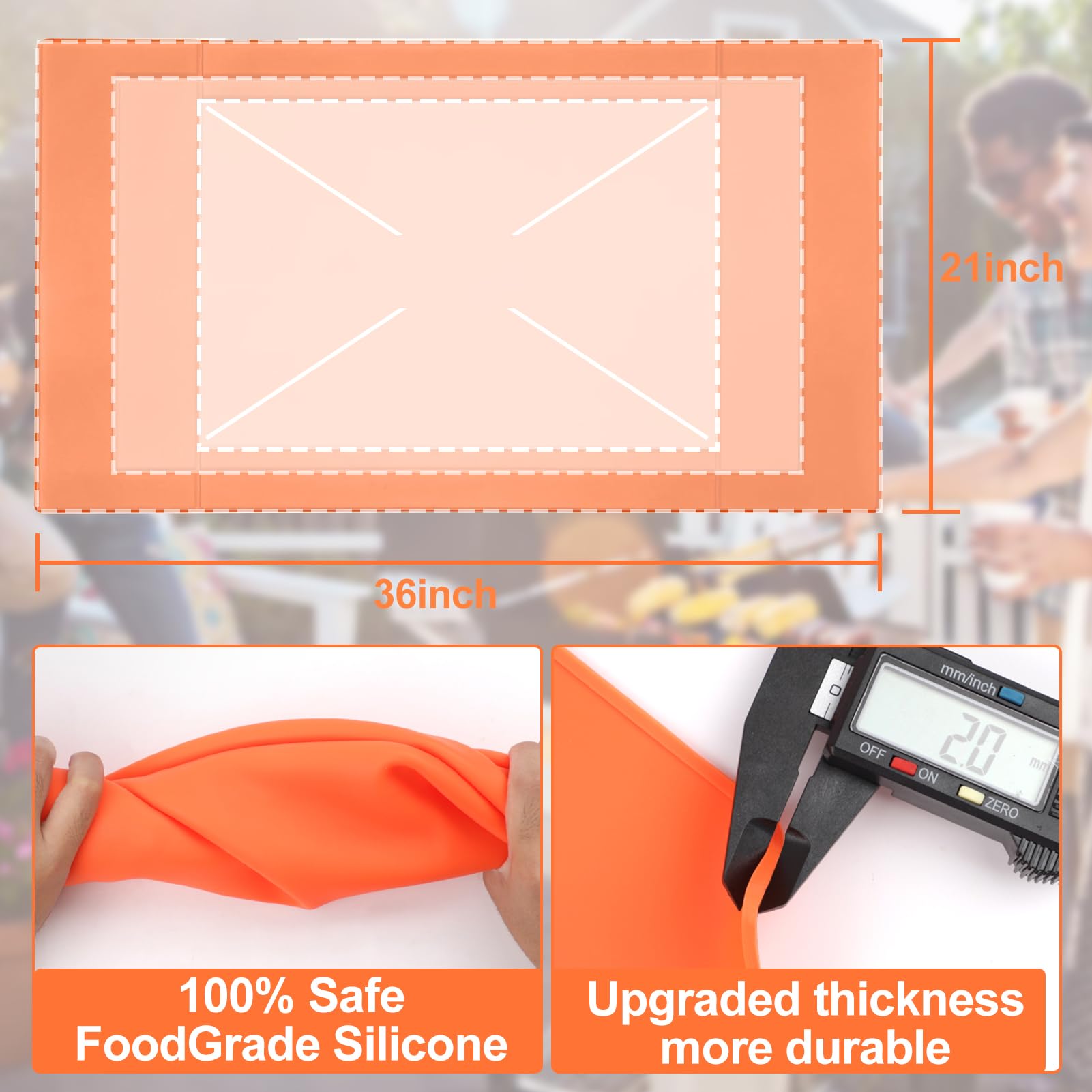 SEFONE easy-clean silicone griddle mat ready for dishwasher or hand wash