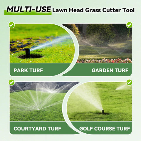 Sefream versatile lawn tool trims grass around sprinkler systems on lawns