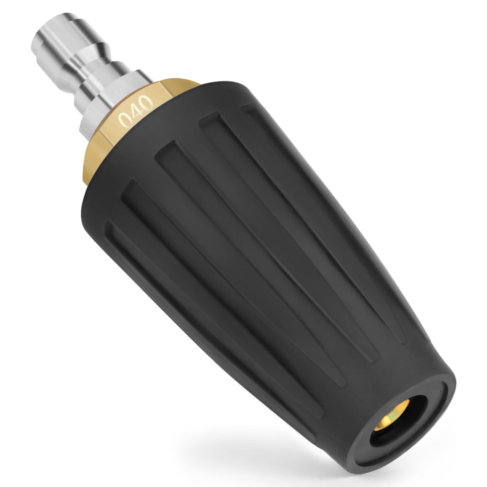 Sefream turbo nozzle with 360° rotation delivers powerful grime removal on concrete surfaces.
