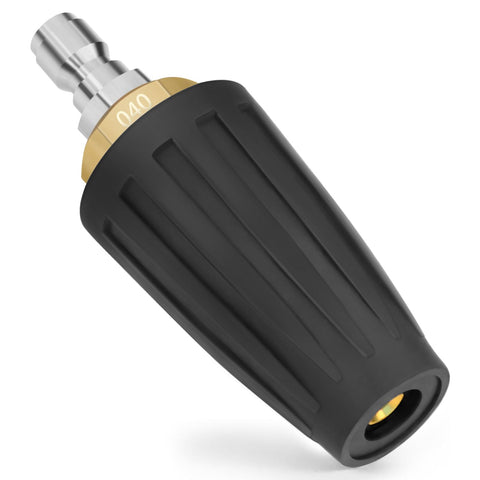 Sefream turbo nozzle with 360° rotation delivers powerful grime removal on concrete surfaces.