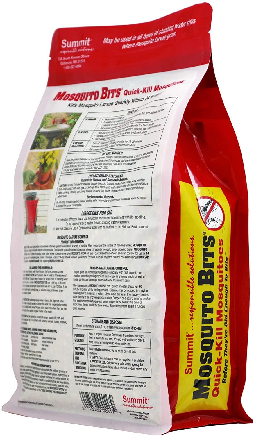 SEGMINISMART Mosquito Bits granules dissolve in water to target larvae safely.