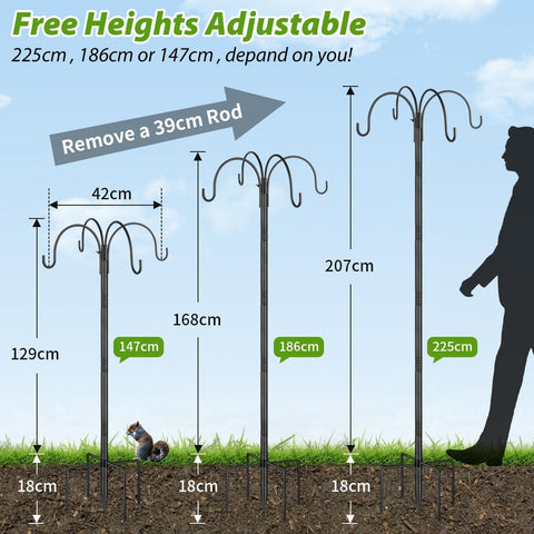 SEGNAYEN double-arm shepherd hooks for bird feeder provide ample hanging space for feeders and decor