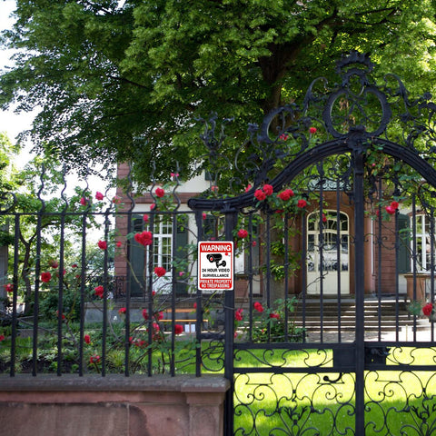 SEHINU weatherproof no trespassing sign 10x7 withstands rain and sun over years.