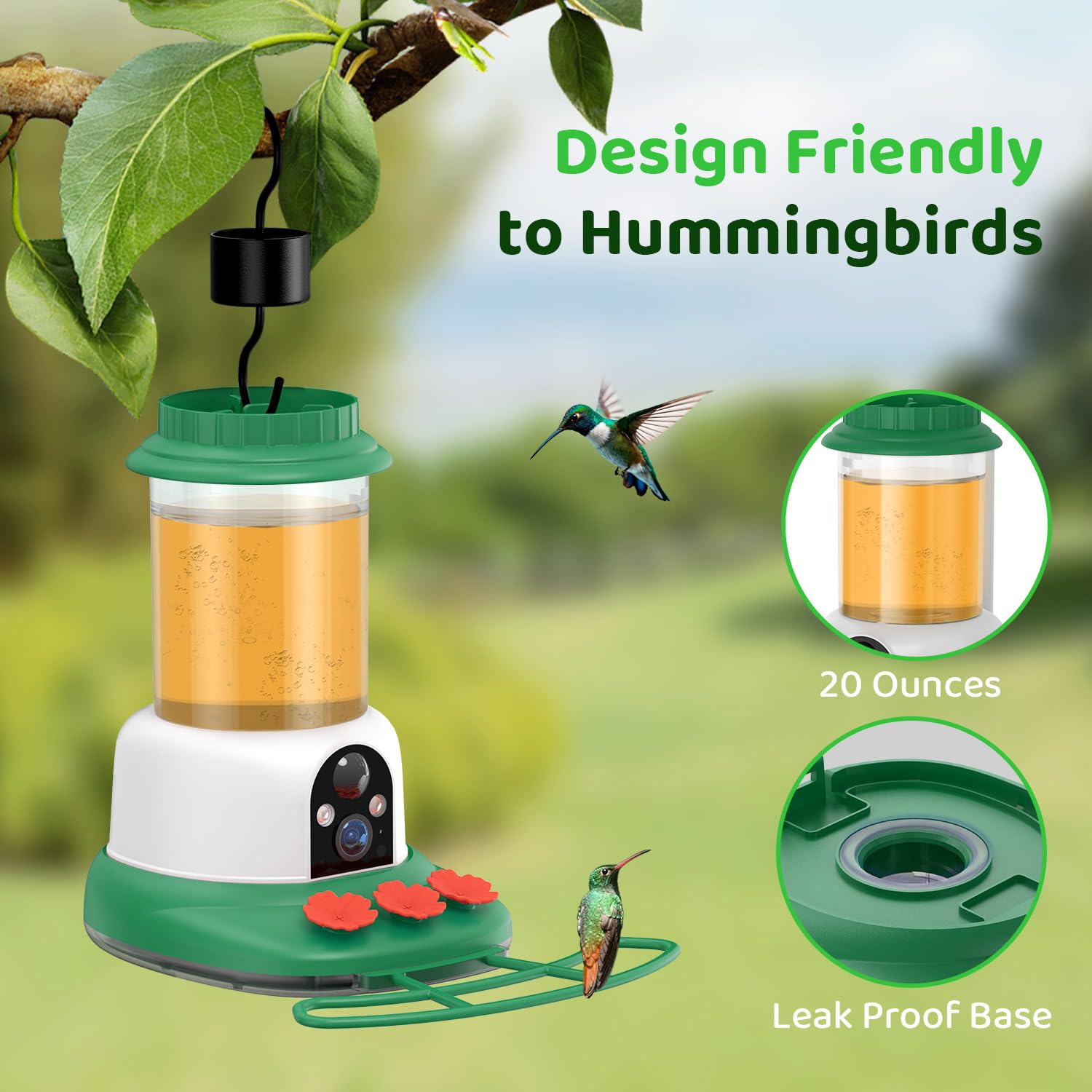 SEHMUA bee-proof ports attract hummingbirds while deterring insects