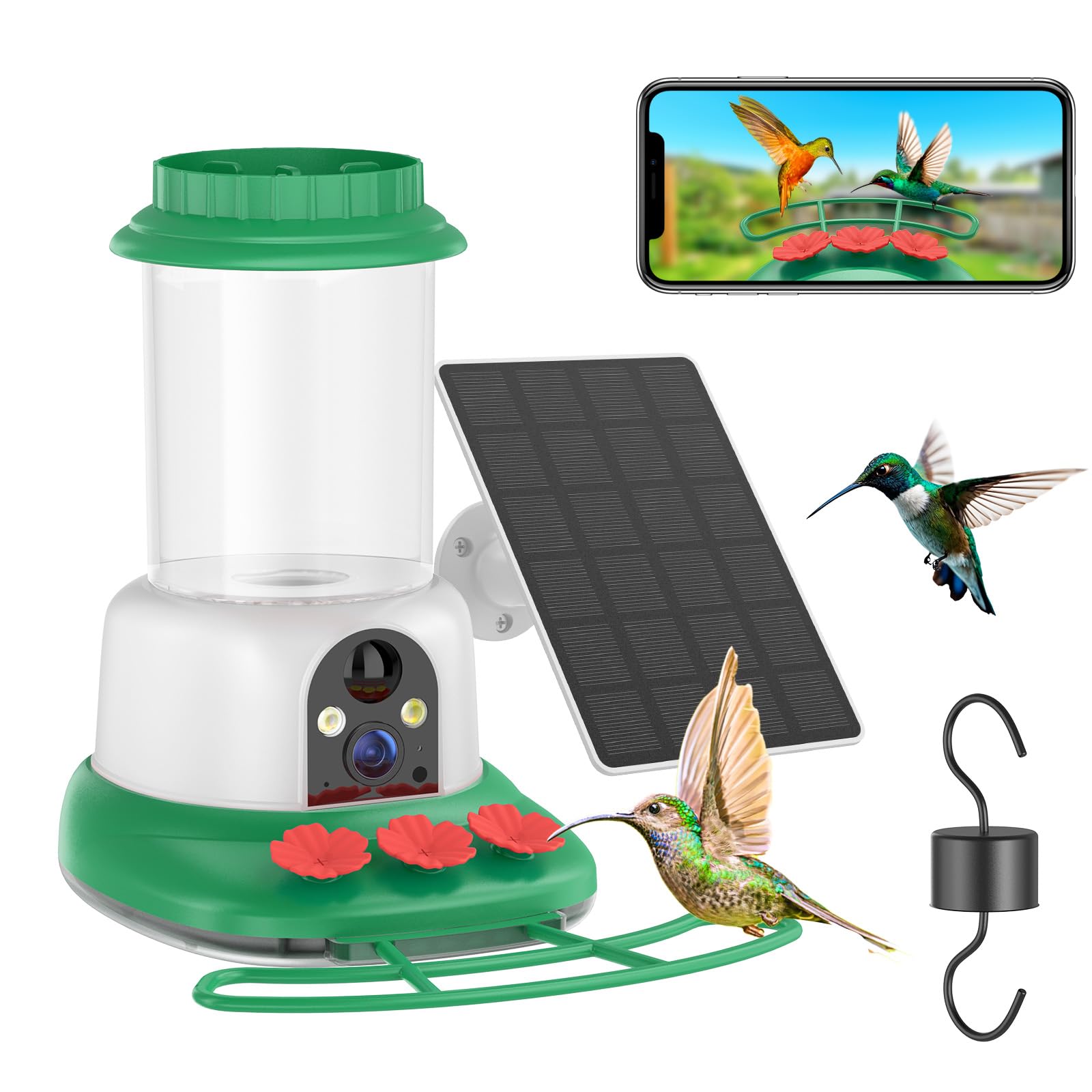 SEHMUA hummingbird feeder with camera captures vivid backyard footage