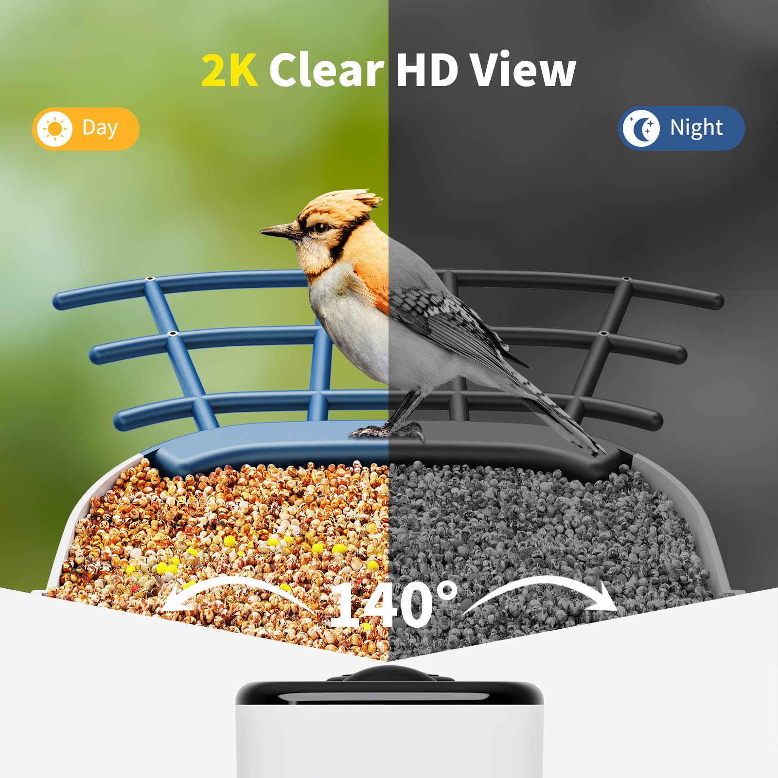 SEHMUA 2K live video view captures crisp bird details for easy ID