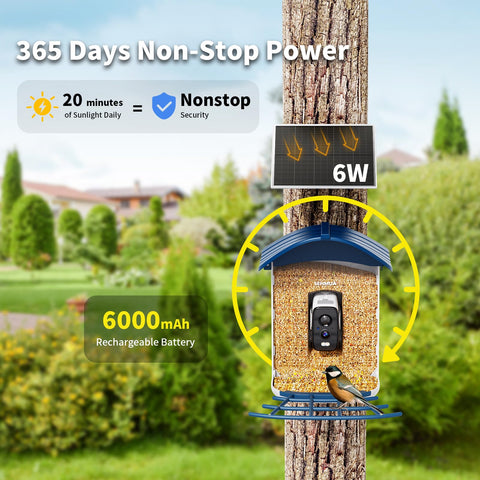 SEHMUA 6W solar panel extends viewing with minimal recharging