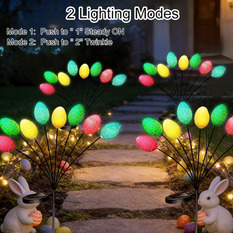 Seilvda Easter egg lights in twinkle mode add playful sparkle along borders.