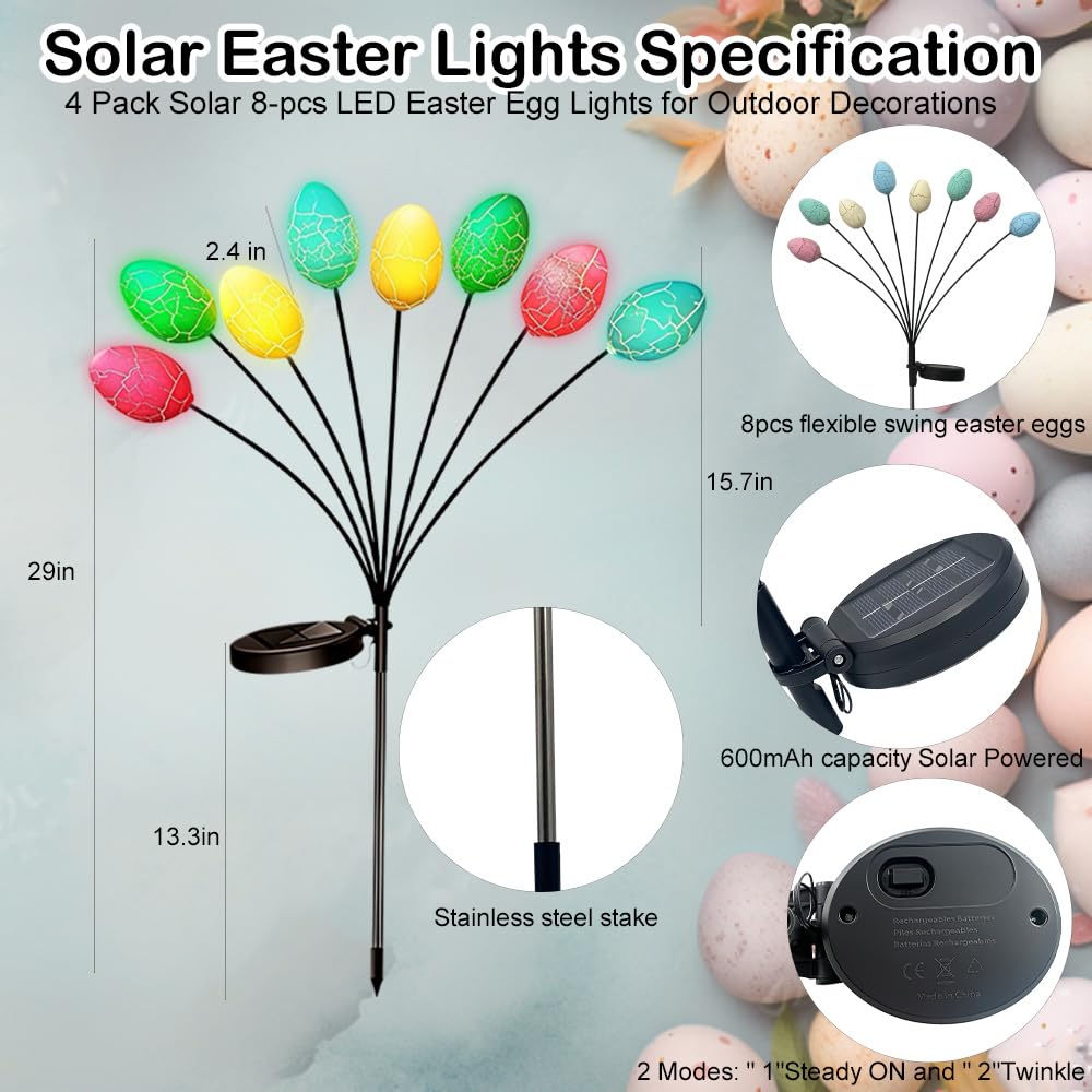 Seilvda waterproof solar Easter lights deliver reliable yard lighting day and night.