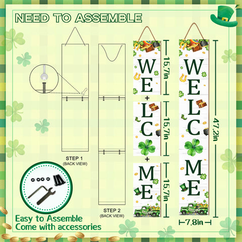 Seimip St Patrick's welcome motif detail emphasizes clover charm and festive warmth