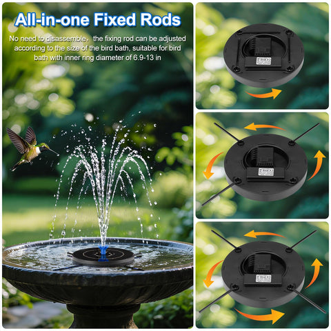 SEIRMEP birdbath fountain with LED lights for night garden ambience