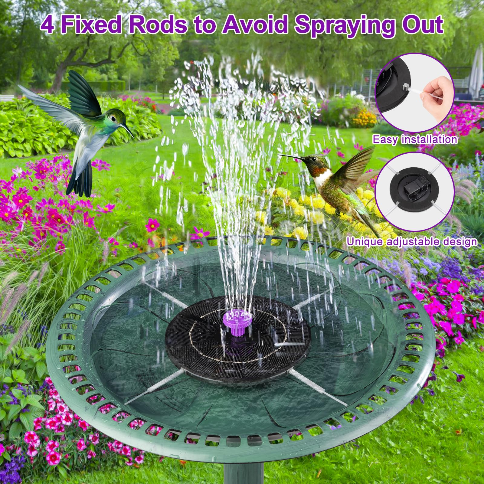 SEIRMEP 8-nozzle set offers varied water patterns to attract hummingbirds.