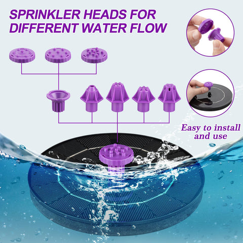SEIRMEP adjustable water height demonstrates sunlight-driven spray reach.