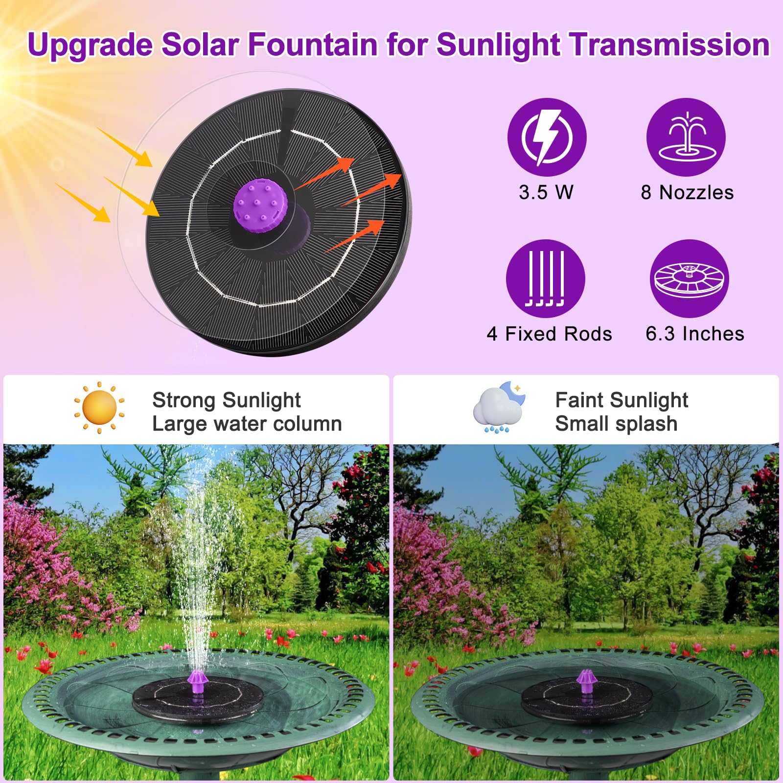 SEIRMEP anti-drift fixers keep fountain stable in wind.