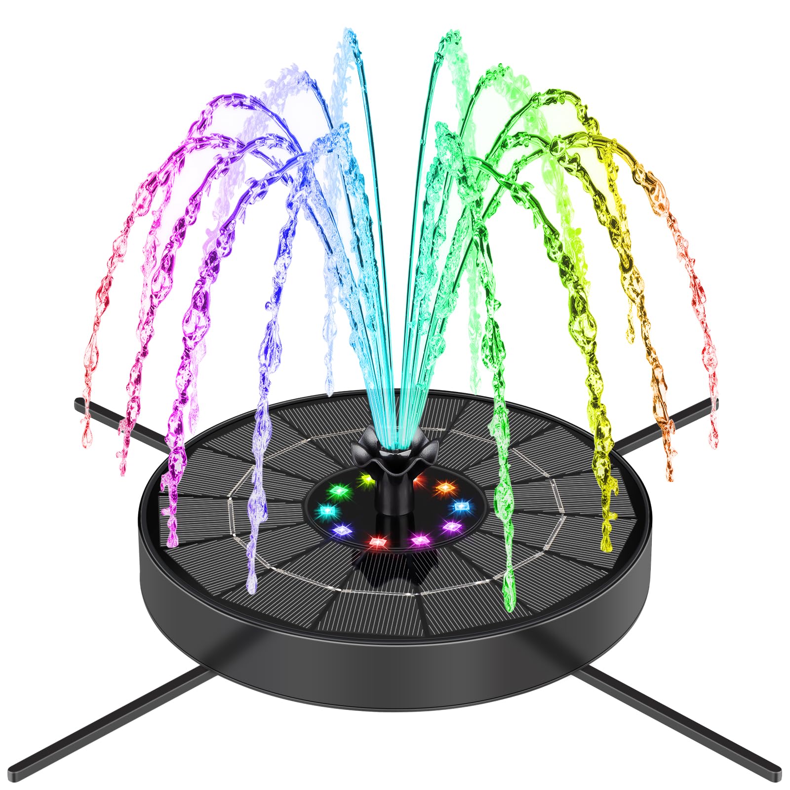 SEIRMEP solar fountain with glass panels for durable outdoor use and efficient sun capture