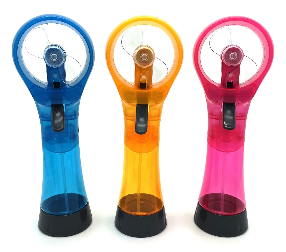 SEITG misting fan in yellow, ideal on beach trips to beat the heat.