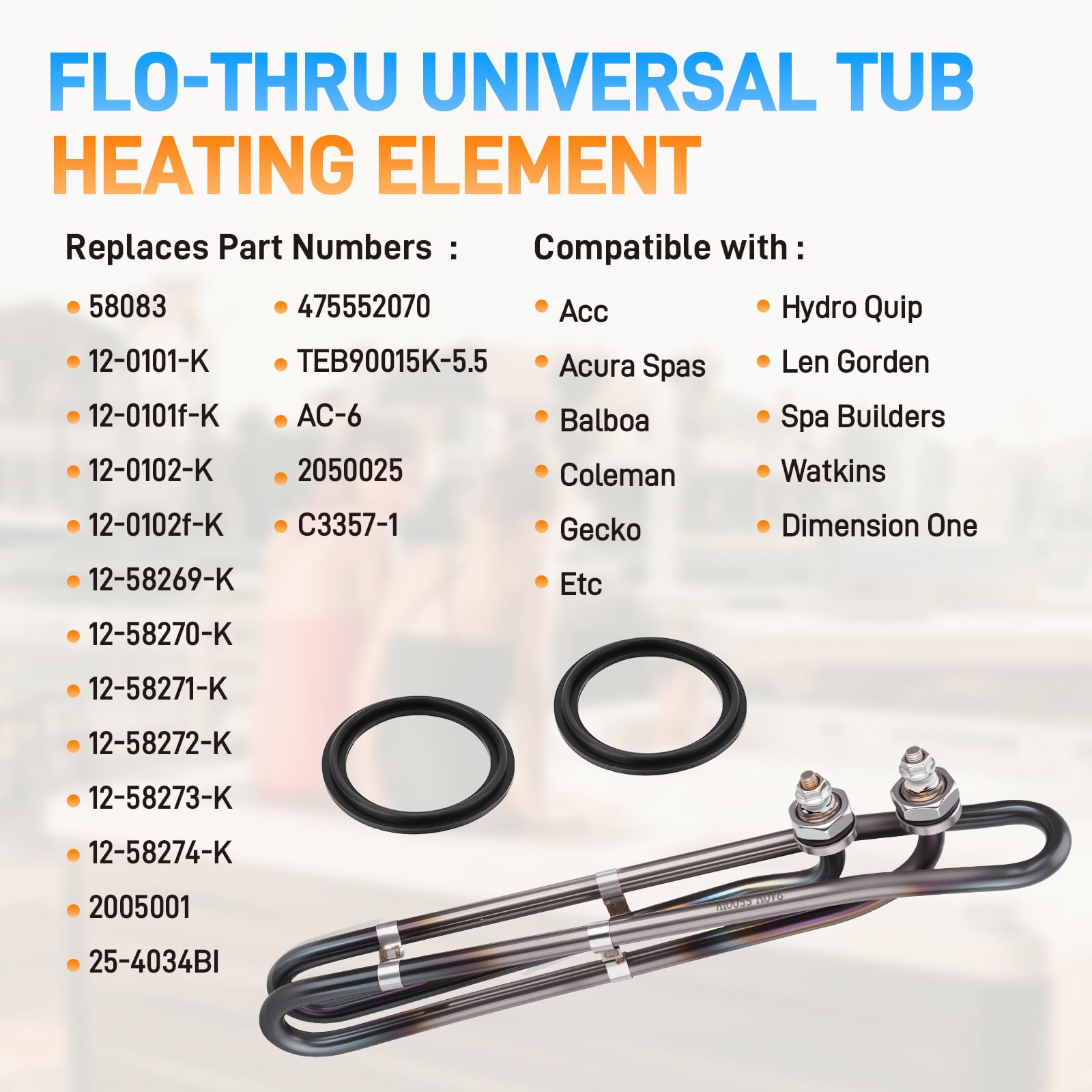 Sejaede 240V 5500W titanium heater core for reliable spa heating.