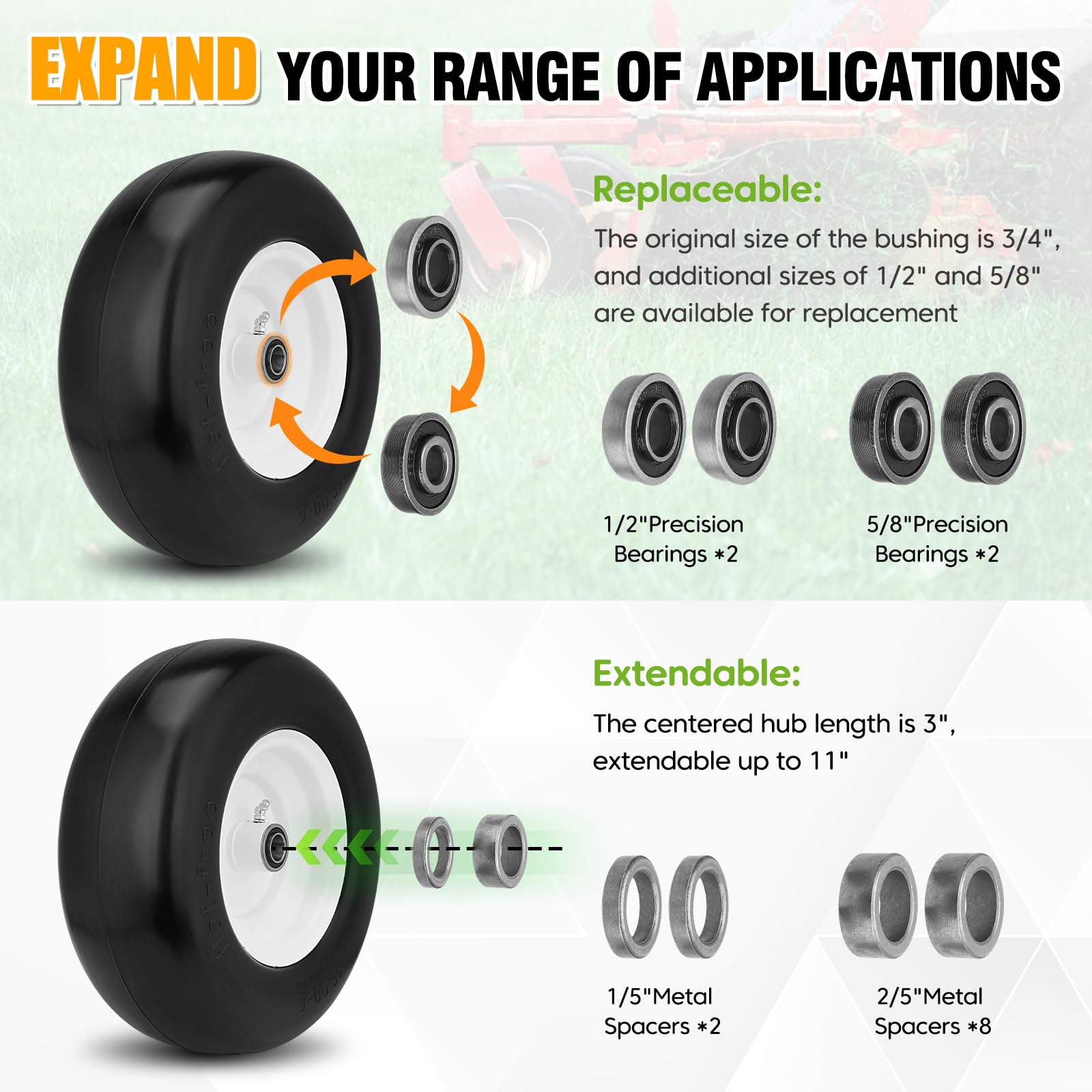 Sejaede spacer kit one fifth inch enables precise axle alignment