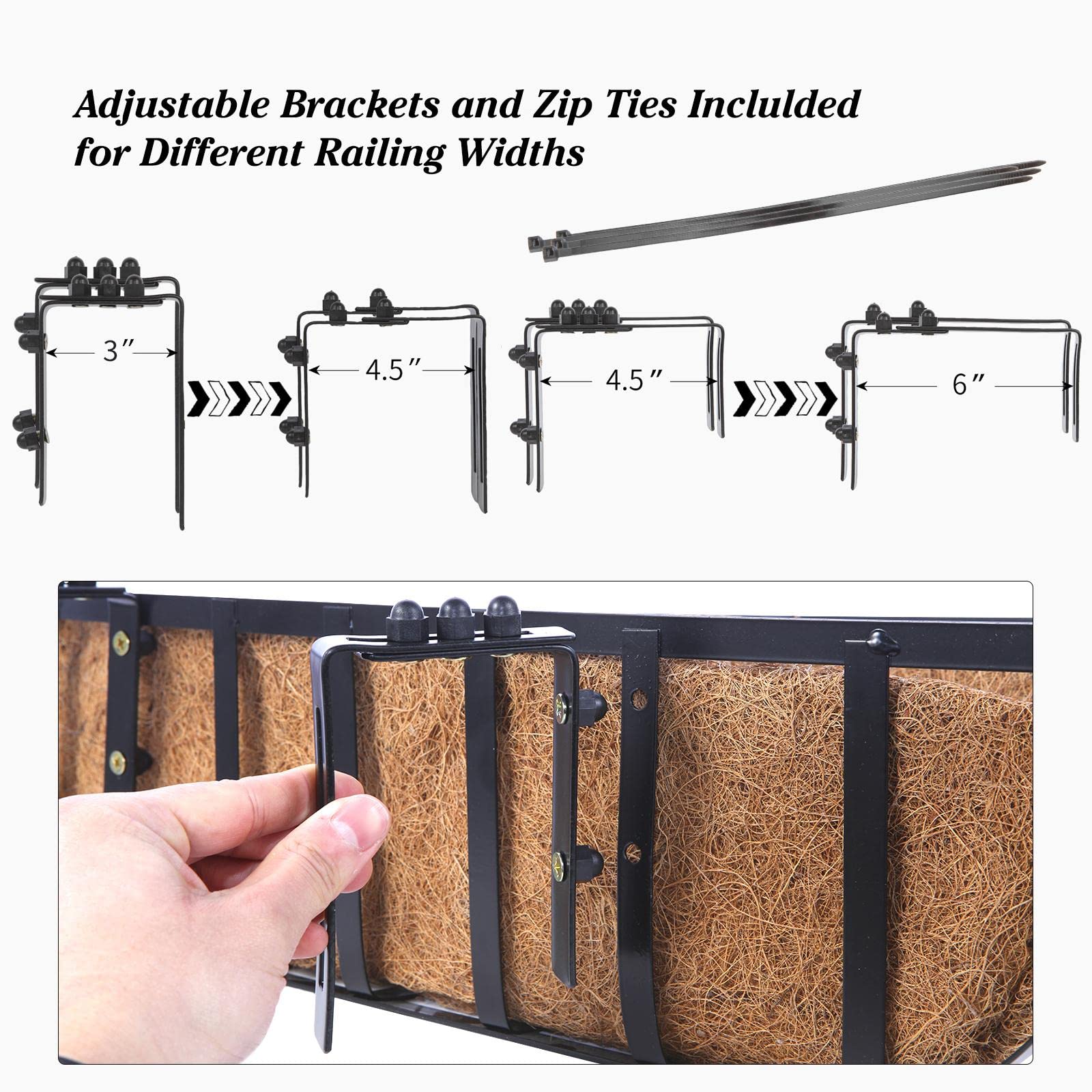 Sekcen easy bracket install rail hanging supports 3–6 inch rails.