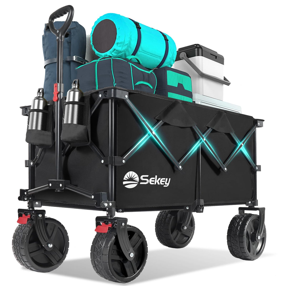 Sekey 220L wagon with foldable-frame for easy transport and compact storage.