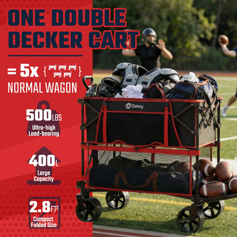 Sekey large-capacity collapsible cart ready for a 10x10 canopy setup.
