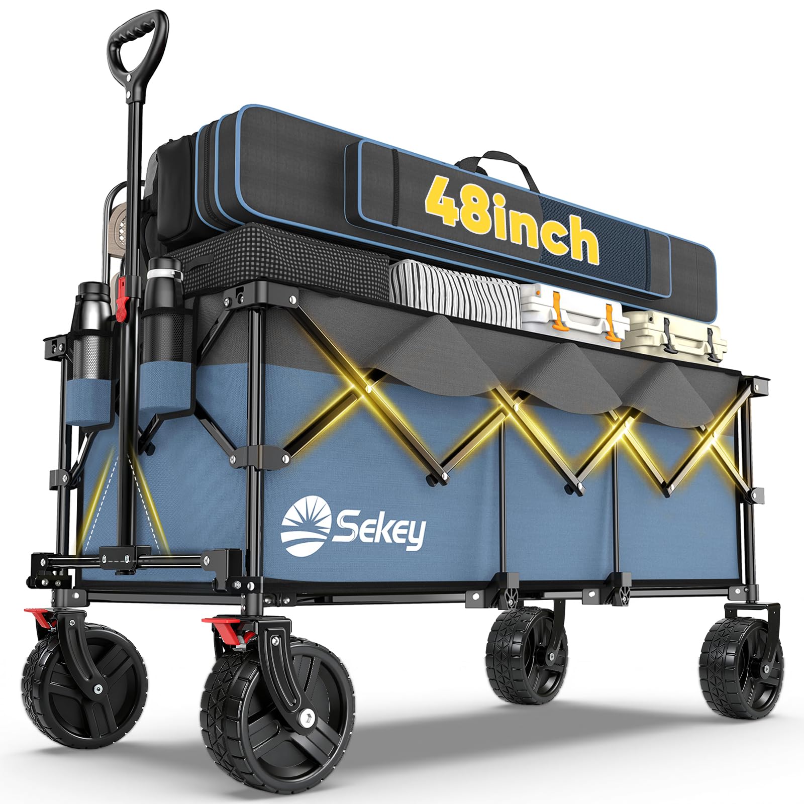 Sekey 48inch wagon extended shows spacious storage for large loads.