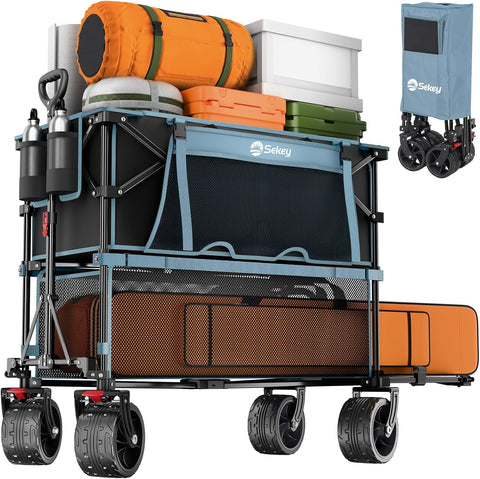 Sekey 500LBS wagon side view showing rugged frame for heavy gear transport