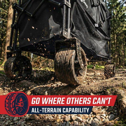 Sekey all-terrain big wheels with brakes provide stable transport on uneven surfaces.