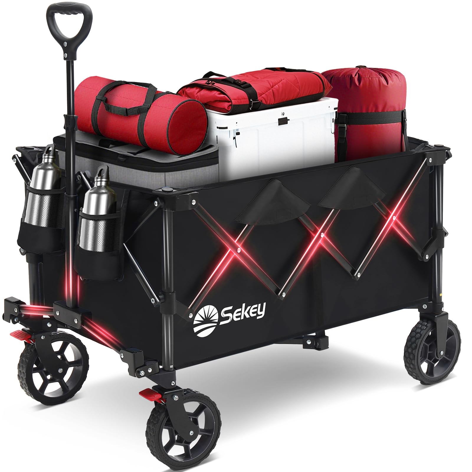 Sekey collapsible wagon with a sturdy big frame for heavy hauling