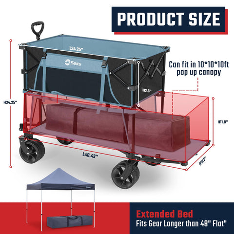 Sekey foldable wagon folded for easy trunk storage