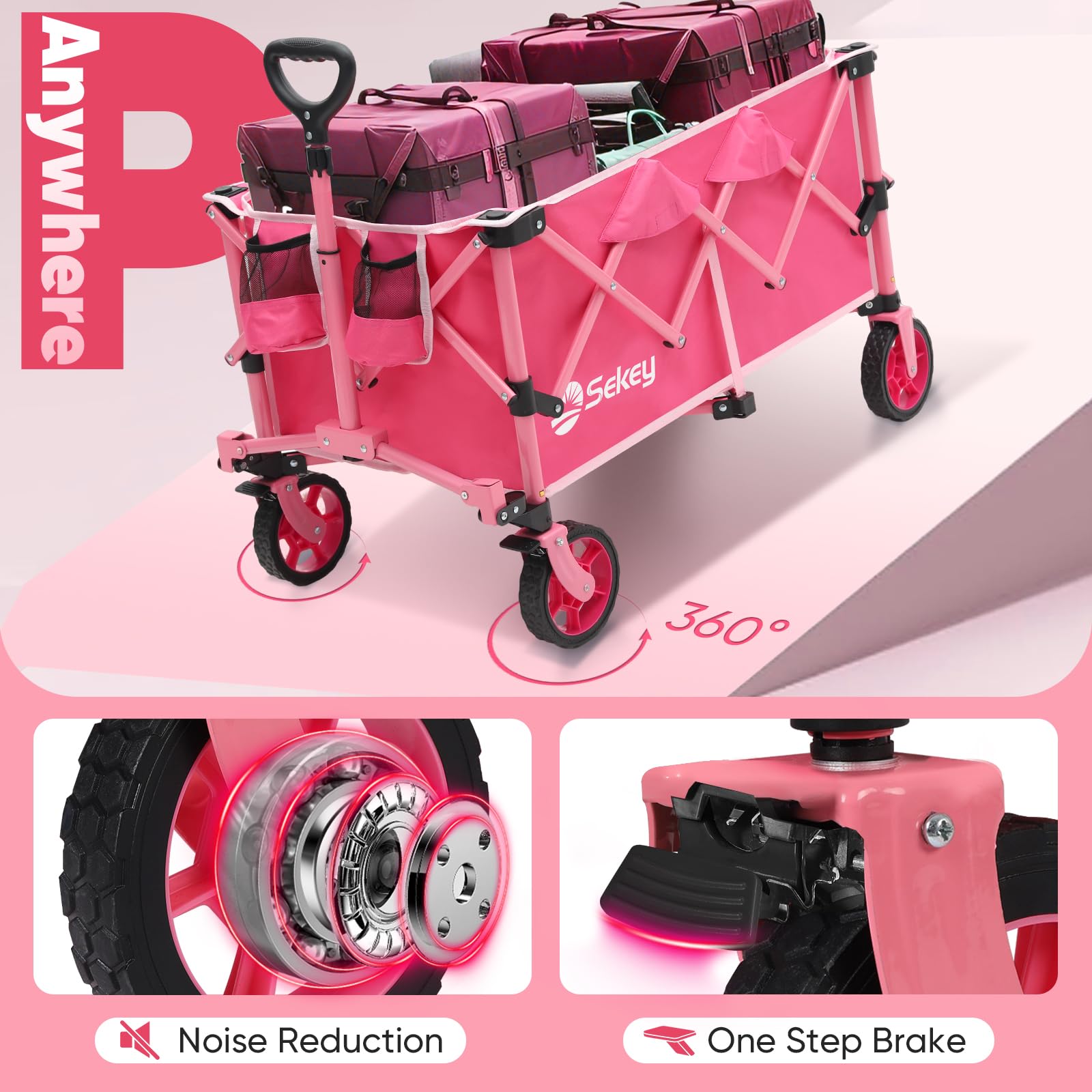 Sekey Pink Wagon being set up quickly for a day out.
