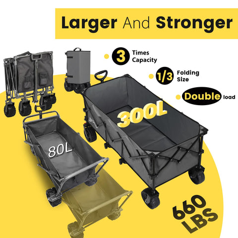 Sekey wagon with 660lbs capacity demonstrates heavy-duty load handling.