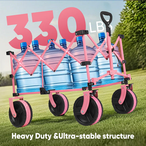 Sekey wagon 7-inch all-terrain wheels rolling on varied surfaces