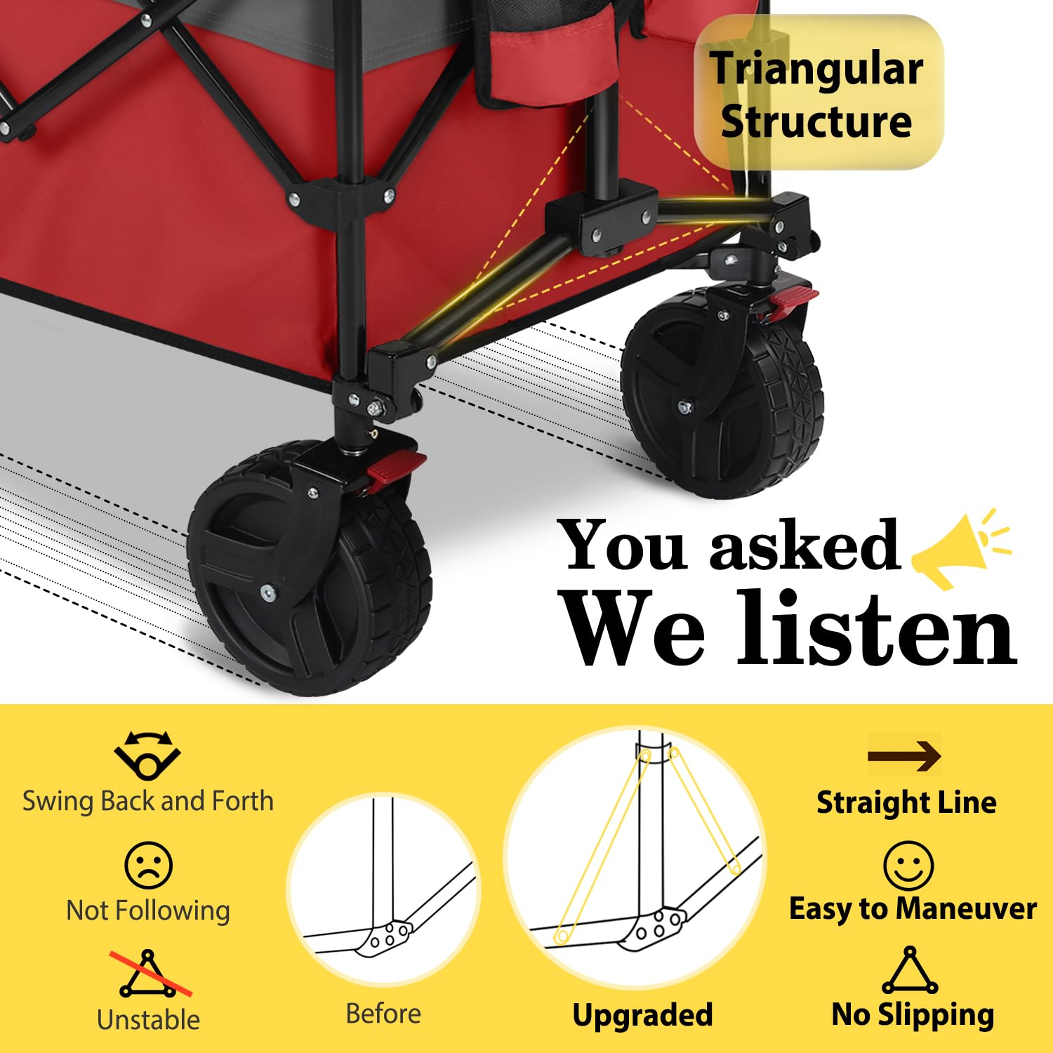 Sekey all-terrain wheels enable smooth movement across grass and sand