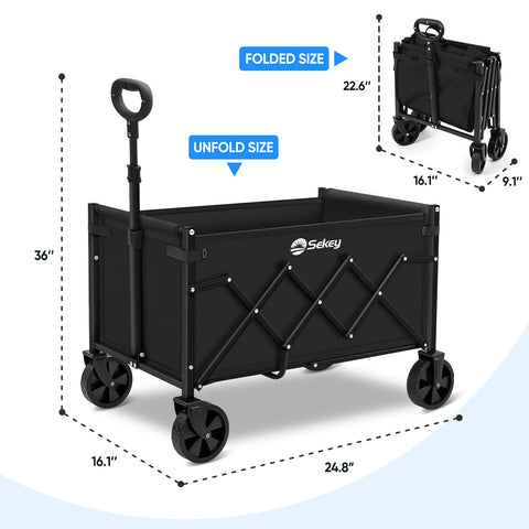 Sekey wagon cart detachable wheels simplify cleaning and maintenance.