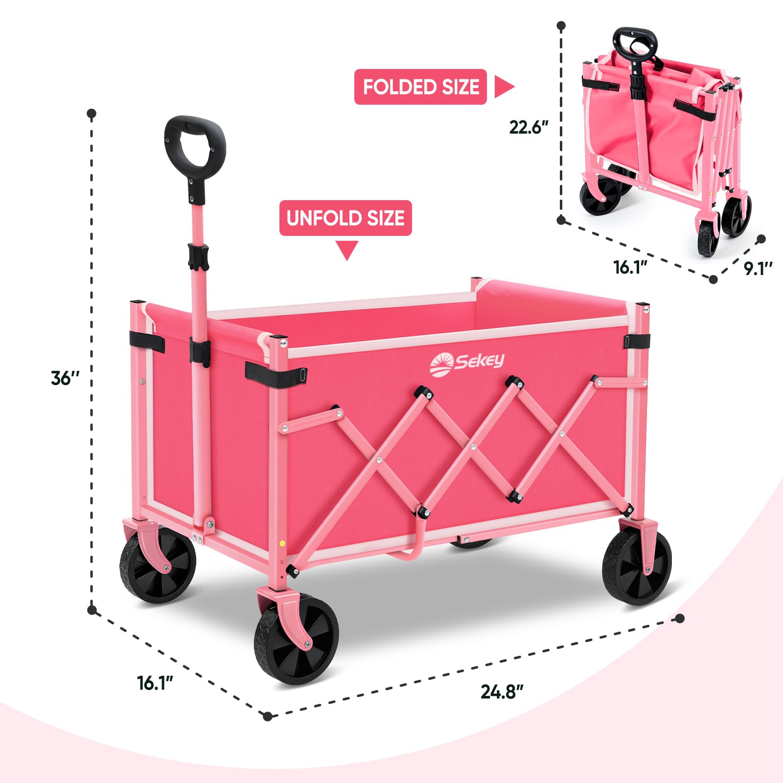 Sekey wagon cart versatile for groceries, garden, and camping
