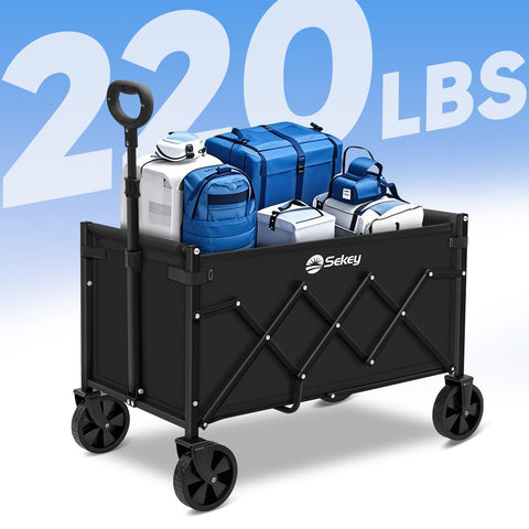 Sekey wagon cart with groceries loaded, ideal for quick shopping trips.