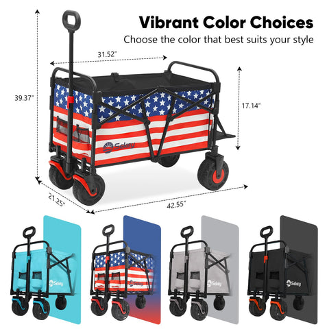 Sekey wagon cart removable cover and tires enable quick cleaning and maintenance