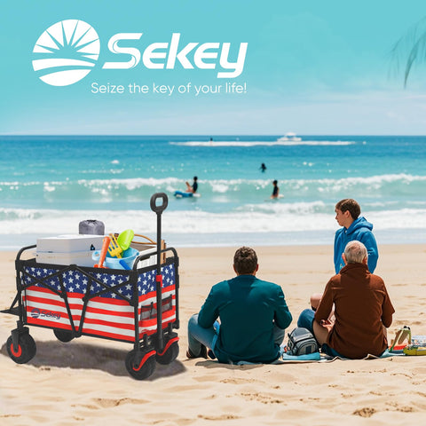 Sekey wagon cart sand and mud resistance supports outdoor use on diverse terrains