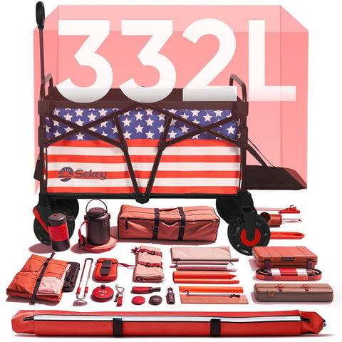 Sekey wagon cart tailgate extension opens to fit long items for efficient trips