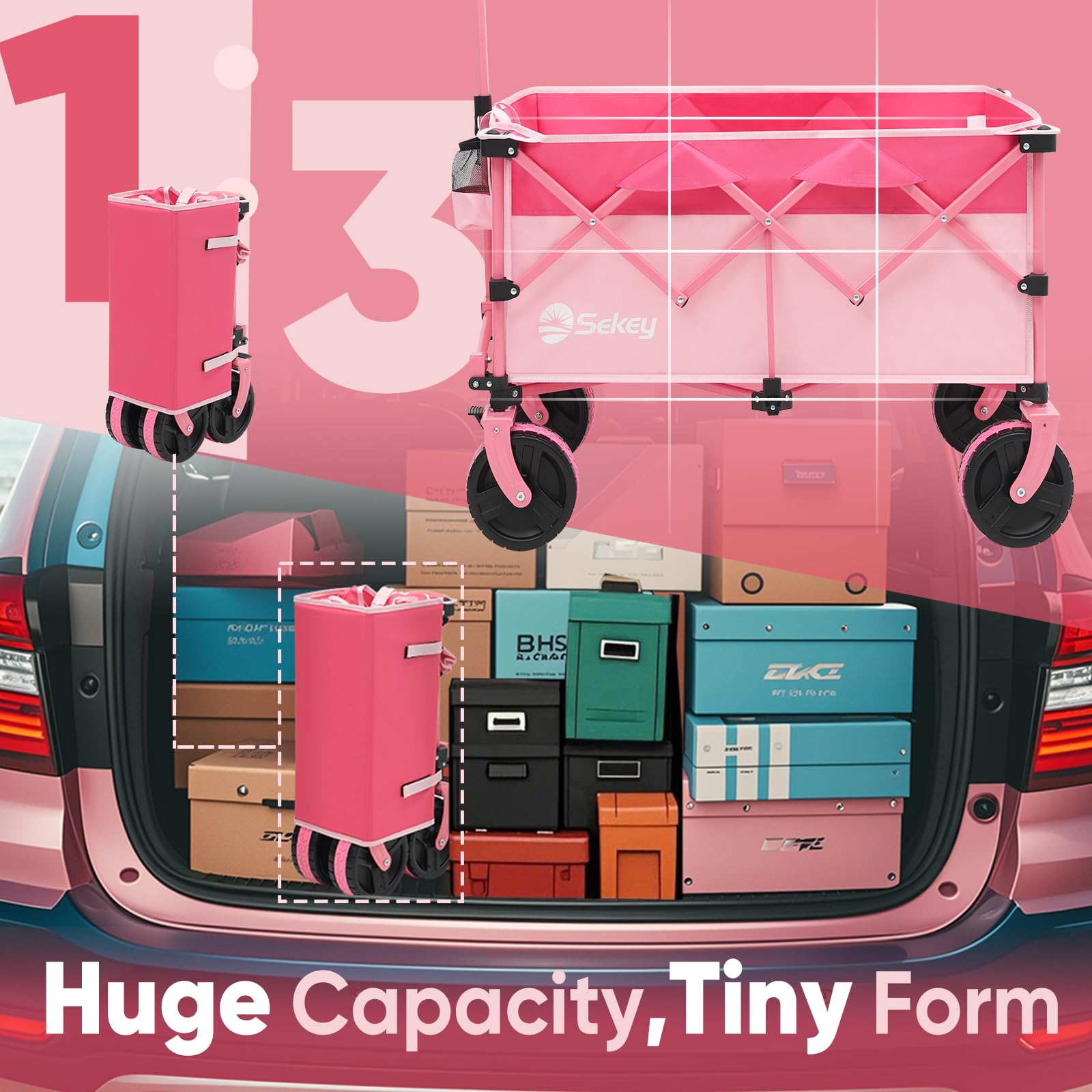 Sekey wagon easy-fold no assembly for quick setup