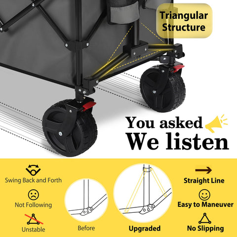 Sekey wagon folded compactly for easy storage after use.