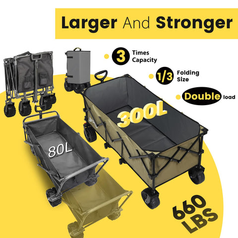 Sekey wagon folded design demonstrates compact size for easy storage.