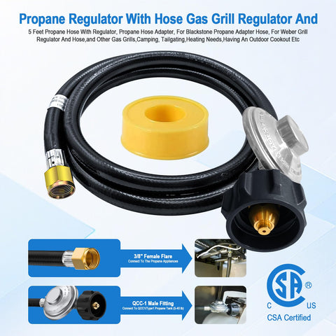 Sekvira CSA-certified propane hose ensures safe operation.