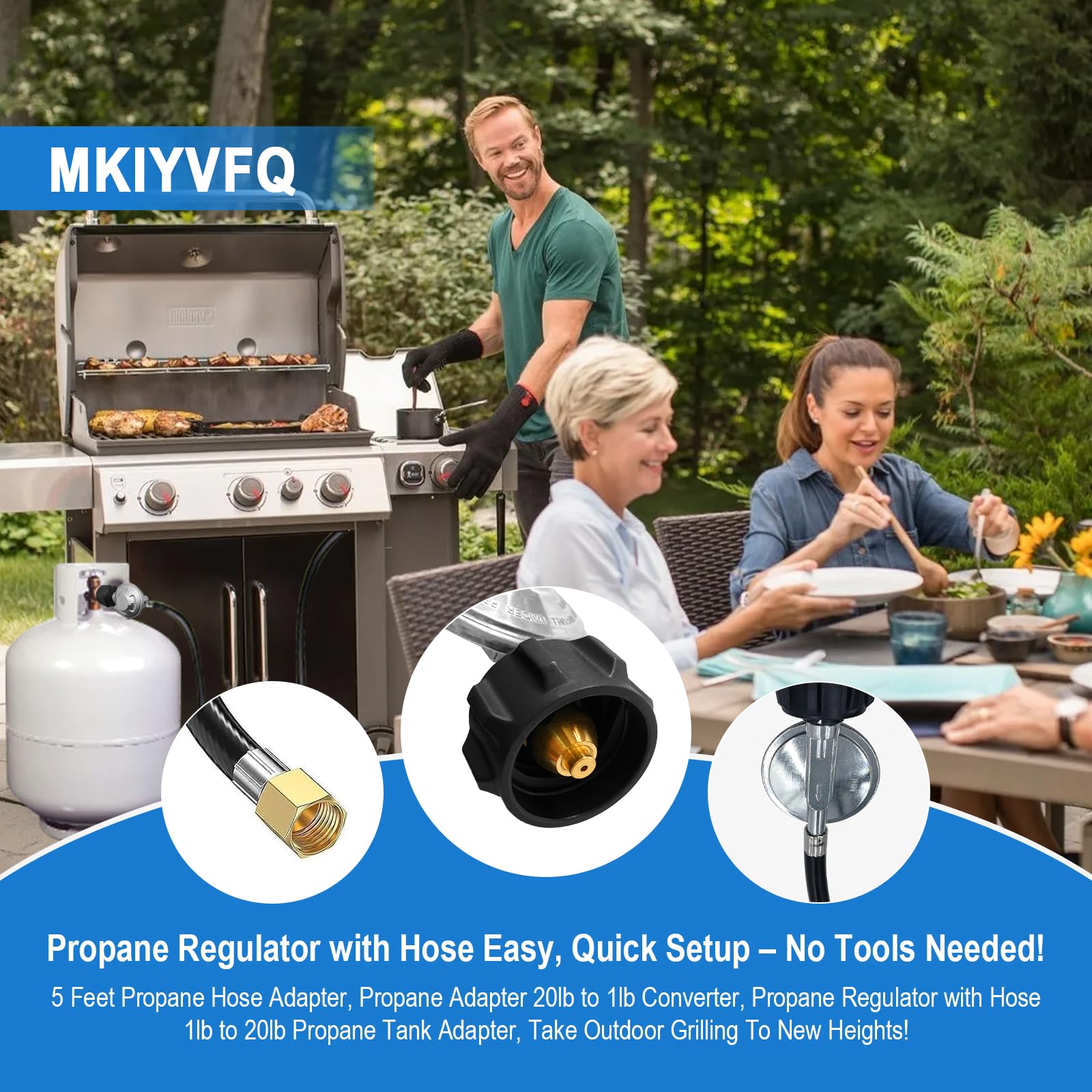 Sekvira universal gas grill regulator enabling versatile compatibility.