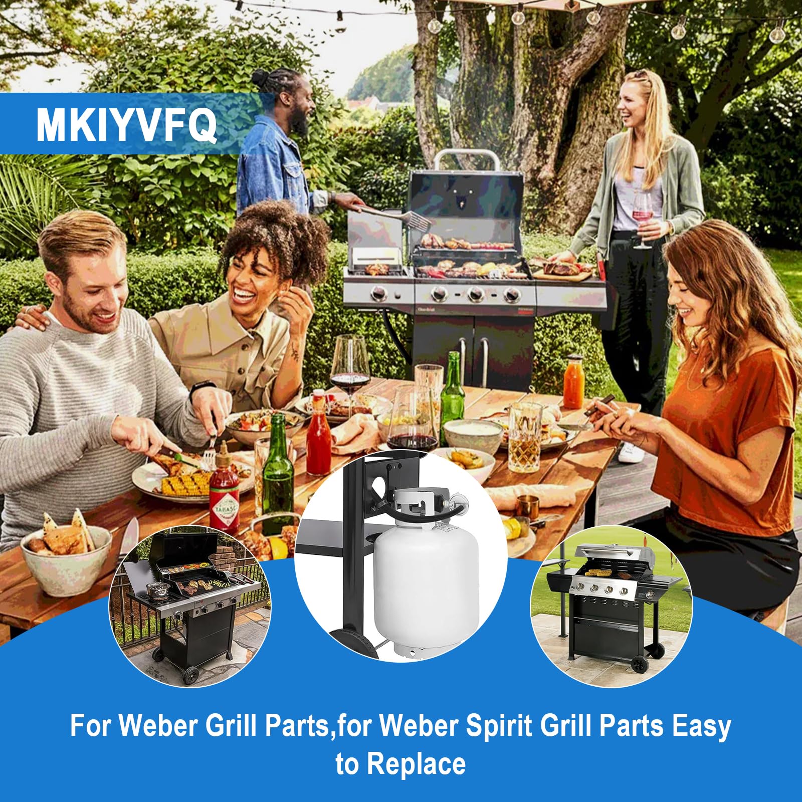 Sekvira Weber regulator kit tank connection demonstrates tight propane setup.