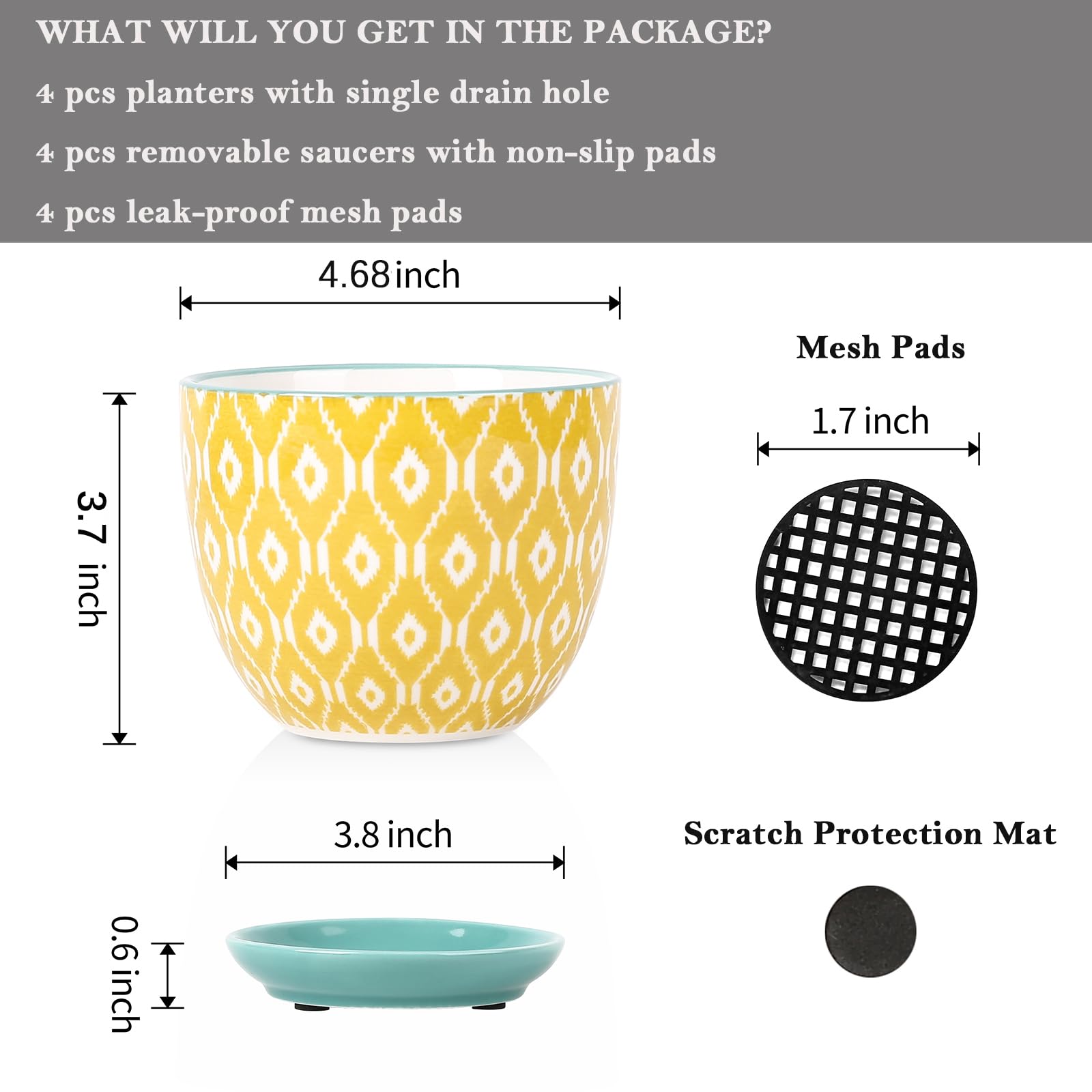 Selamica ceramic pot with saucer to keep surfaces clean.